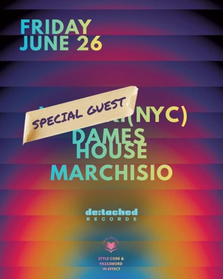 Bibliotheque x de:tached (NYC Special Guest) flyer