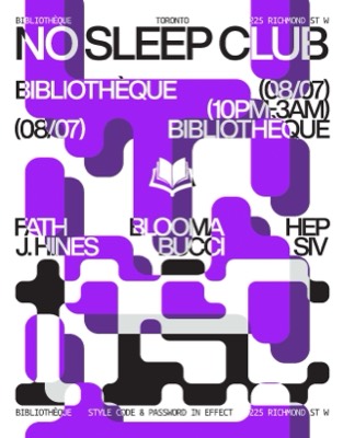 Electric Island After Party: No Sleep Club @ Bibliotheque flyer